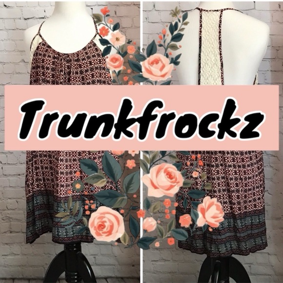 She and Sky Tops - She & Sky Festival-Ready Flowy Tunic Tank - Large